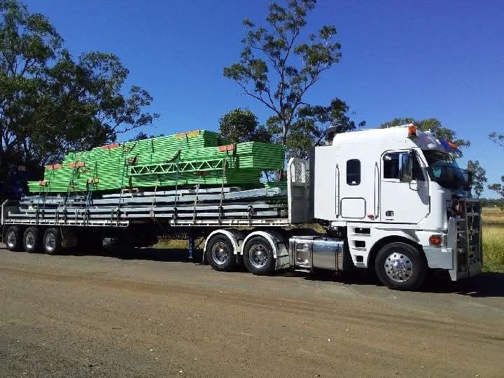 Machinery loaded on the drop deck
